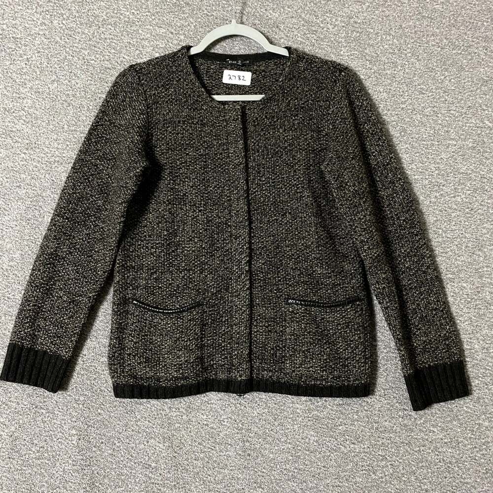 Eileen Fisher Women's Size XS Black Knit Zip Up Yak / Wool Winter Jacket